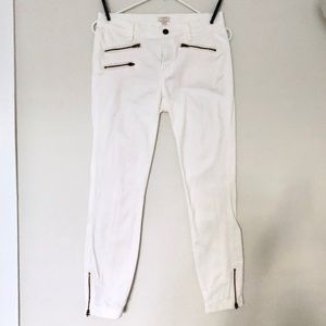 J.Crew Sateen Toothpick Pants with Zipper Detail